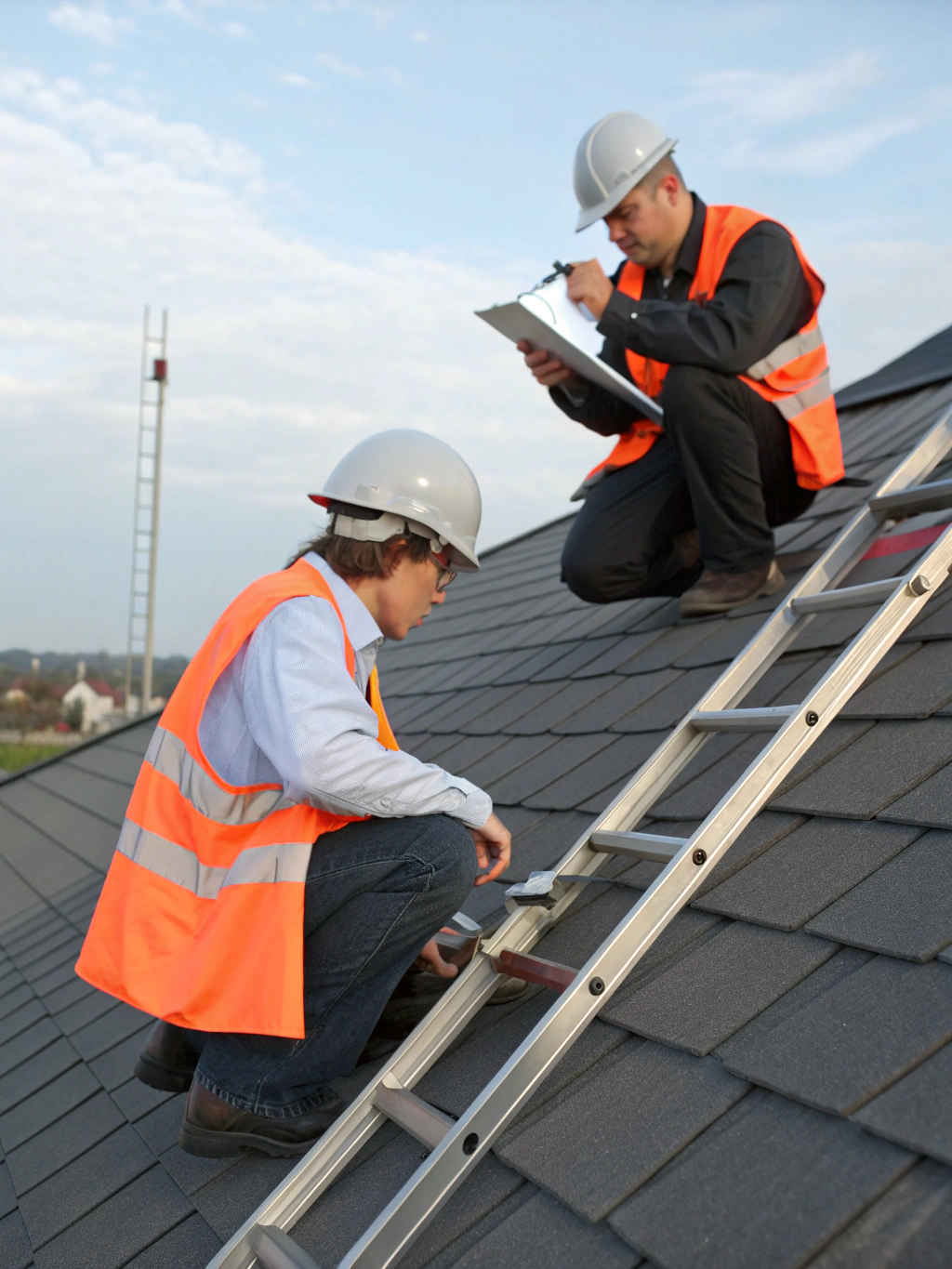 Commercial building with professional roofing